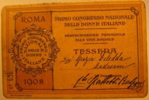 Primo Congresso Nazionale delle Donne Italiane - tessera